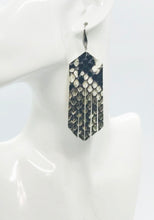 Load image into Gallery viewer, Black and White Snake Leather Earrings - E19-2162