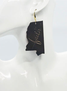 Brown Leather Mississippi "Faith" Earrings - E19-2174