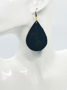 Black Leather "Faith" Earrings - E19-2191