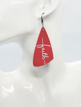 Load image into Gallery viewer, Coral Leather &quot;Faith&quot; Earrings - E19-2201
