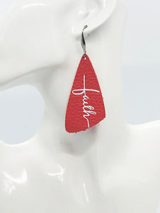 Coral Leather "Faith" Earrings - E19-2201