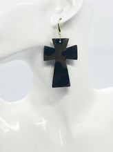 Load image into Gallery viewer, Hair On Leopard Leather Cross Earrings - E19-2207