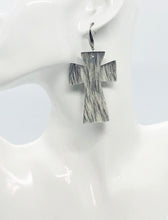Load image into Gallery viewer, Hair On Cross Leather Earrings - E19-2210