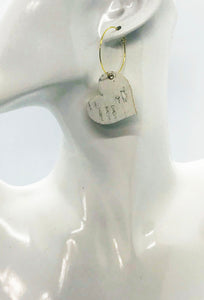 Off White Birch Cork Leather Hoop Earrings - E19-2226