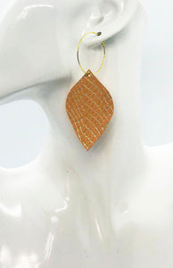Apricot Gold Snake Leather Hoop Earrings - E19-2235