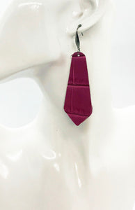 Hot Pink Genuine Leather Earrings - E19-2242