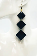 Load image into Gallery viewer, Black Genuine Leather Earrings - E19-2246