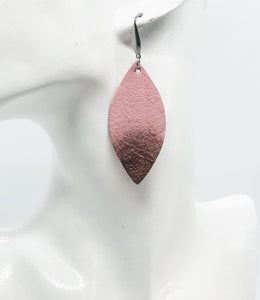 Pink Genuine Leather Painted Earrings - E19-224