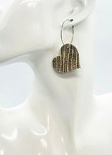 Load image into Gallery viewer, Striped Rose Gold Leather Hoop Earrings - E19-2252