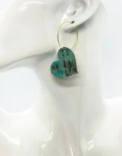 Load image into Gallery viewer, Moonlight Driftwood Embossed Leather Hoop Earrings - E19-2255