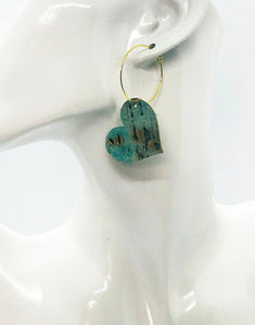 Moonlight Driftwood Embossed Leather Hoop Earrings - E19-2255