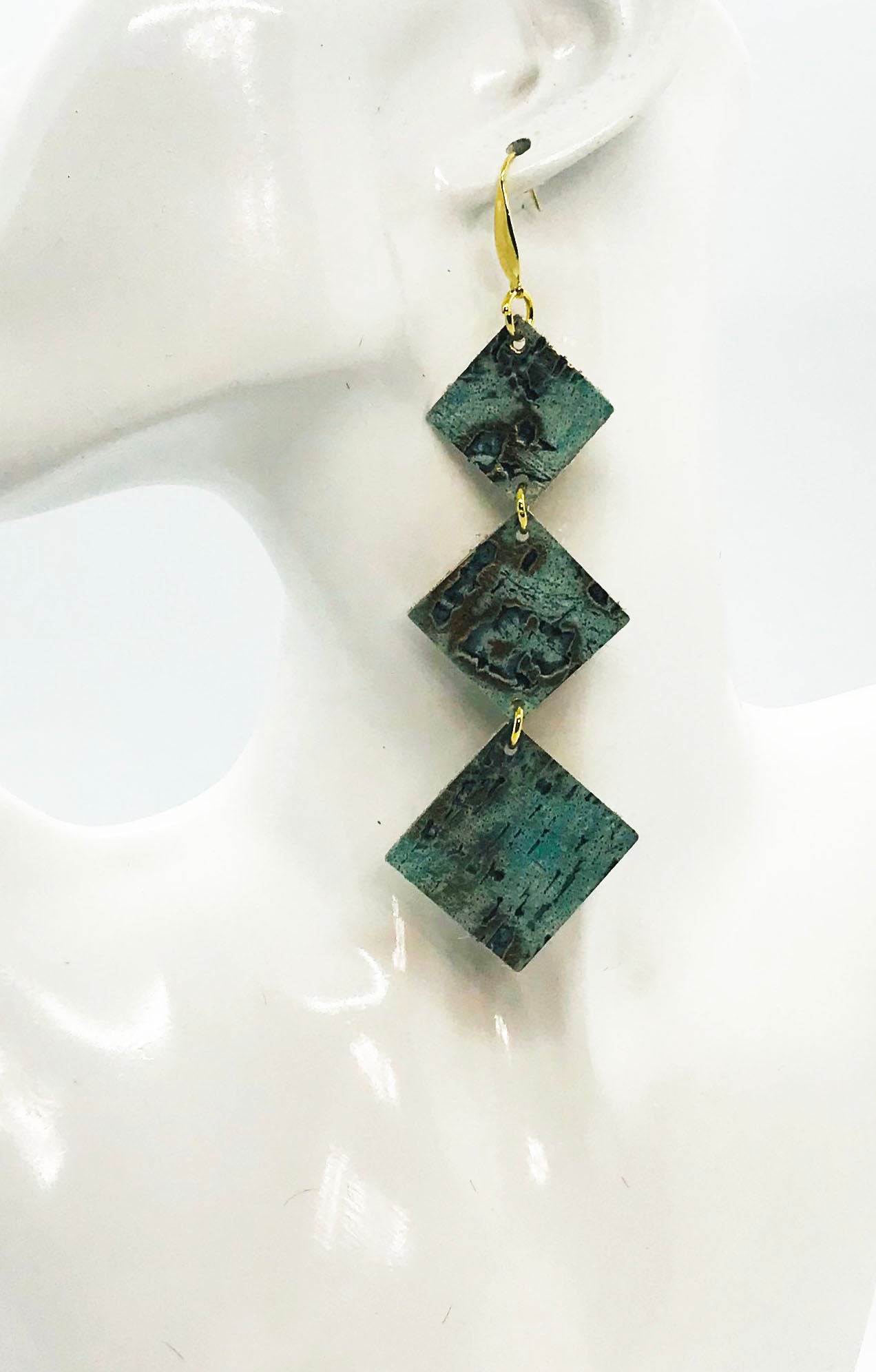Moonlight Driftwood Embossed Leather Earrings - E19-2257