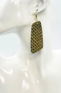 Gold Anaconda Leather Earrings - E19-2258