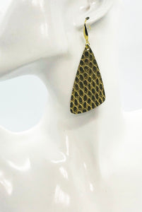 Gold Anaconda Leather Earrings - E19-2260