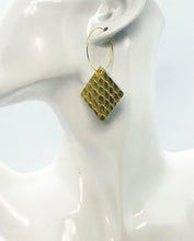 Load image into Gallery viewer, Gold Anaconda Leather Hoop Earrings - E19-2263