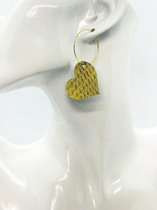 Gold Anaconda Leather Hoop Earrings - E19-2267