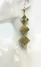 Load image into Gallery viewer, Hair On Metallic Gold Leather Earrings - E19-2268