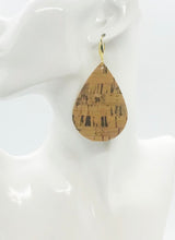 Load image into Gallery viewer, Gold Metallic Accent Cork on Leather Earrings - E19-2315