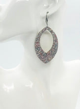 Load image into Gallery viewer, Aqua Mauve Chunky Glitter Leather Earrings - E19-2322