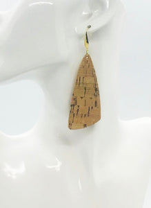 Gold Metallic Accent Cork on Leather Earrings - E19-2327