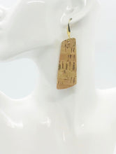 Load image into Gallery viewer, Gold Metallic Accent Cork on Leather Earrings - E19-2333