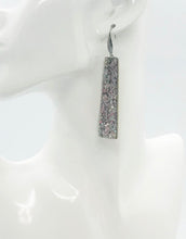 Load image into Gallery viewer, Aqua Mauve Chunky Glitter Leather Earrings - E19-2339
