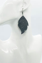 Load image into Gallery viewer, Metallic Gunmetal Leather Earrings - E19-2372