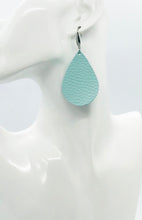 Load image into Gallery viewer, Italian Aqua Leather Earrings - E19-2375