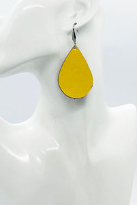 Yellow Gold Leather Earrings - E19-2393