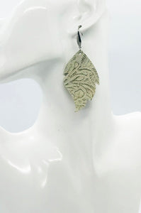 Platinum Leather Earrings - E19-2394