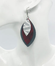 Load image into Gallery viewer, Leather Leaf Layered Earrings - E19-239