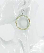 Load image into Gallery viewer, Dark Sea Green Glass Bead Hoop Earrings - E19-2404