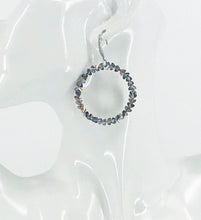 Load image into Gallery viewer, Silver and Bronze Glass Bead Hoop Earrings - E19-2410