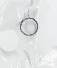 Load image into Gallery viewer, Purple Glass Bead Hoop Earrings - E19-2414