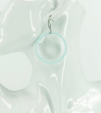 Load image into Gallery viewer, Pale Turquoise Glass Bead Hoop Earrings - E19-2418