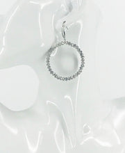 Load image into Gallery viewer, Gray Glass Bead Hoop Earrings - E19-2419