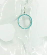 Load image into Gallery viewer, Turquoise Glass Bead Hoop Earrings - E19-2420