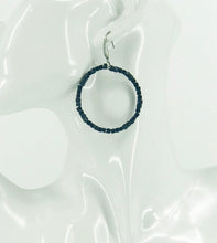 Load image into Gallery viewer, Black Glass Bead Hoop Earrings - E19-2421