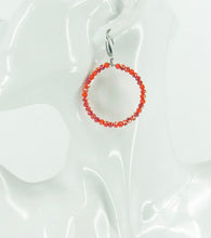 Load image into Gallery viewer, Burnt Red Glass Bead Hoop Earrings - E19-2425