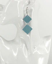 Load image into Gallery viewer, Pearlized Soft Blue Leather Earrings - E19-2586