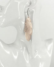 Load image into Gallery viewer, Rose Gold Feather Leather Earrings - E19-2621
