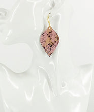 Load image into Gallery viewer, Pink Snake Skin Leather Earrings - E19-2631