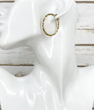 Load image into Gallery viewer, Twisted Golden Stainless Steel Hoop Earrings - E19-2635