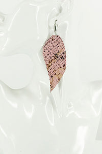 Fringe Snake Skin Leather Earrings - E19-2662