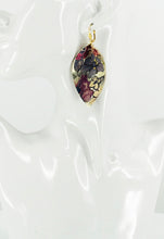 Load image into Gallery viewer, Genuine Floral Pattern Leather Earrings - E19-2677