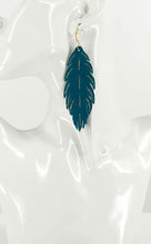 Load image into Gallery viewer, Turquoise Feather Suede Earrings - E19-2691