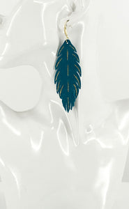 Turquoise Feather Suede Earrings - E19-2691