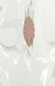 Pink Suede Feather Leather Earrings - E19-2692