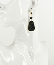 Load image into Gallery viewer, Hair on Camo Leather Teardrop Pendant Earrings - E19-2695