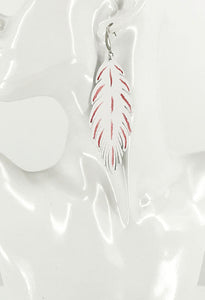 White Feather Genuine Leather Earrings - E19-2699